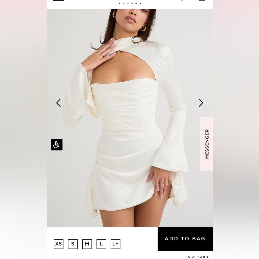 House of CB ivory draped corset dress